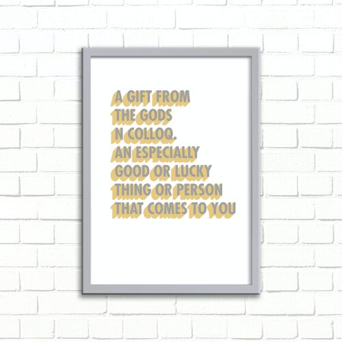Wall Art Print A Gift From The Gods Definition 3D Shadow Design White