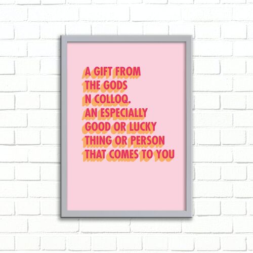 Wall Art Print A Gift From The Gods Definition 3D Shadow Design Pink