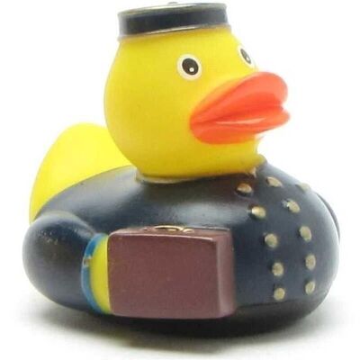 Mini rubber duck - bellhop (blue) rubber duck