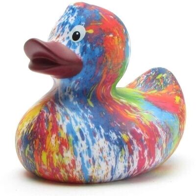 Badeente - Rainbow mit lila Schnabel Gummiente