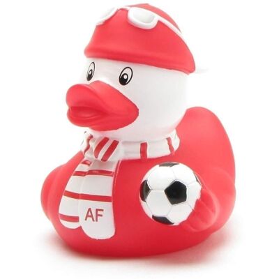 Pato de goma - pato de goma del fanático del fútbol (rojo-blanco)