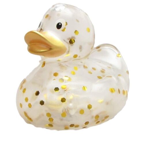 Badeente - Glitzer (gold) Gummiente