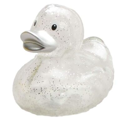Rubber duck - glitter (silver) rubber duck