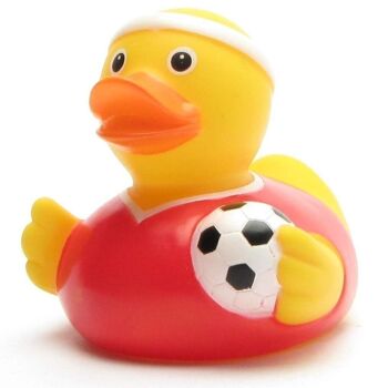 Canard en caoutchouc - canard en caoutchouc maillot rouge footballeur 1