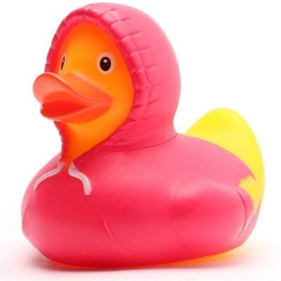 Rubber Duck - Papera di gomma con cappuccio (rosa).