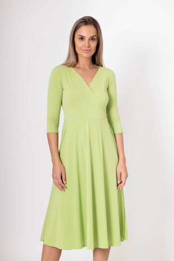 Robe mi-longue pistache 1