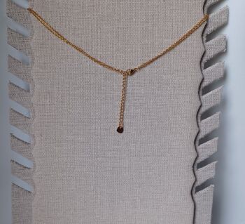 Collier femme en acier doré inoxydable- collier double avec perles noires. 4