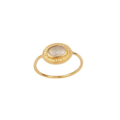 Women's rings, gold plated, oval with Moonstone.   natural.   Imitation jewelry.  	Golden.   Imitation jewelry.   Spring.  	handmade.Weddings, guests.