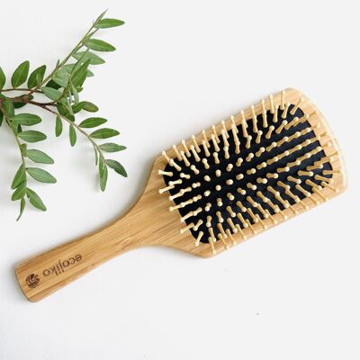Cepillo de pelo de paleta ecológico de bambú