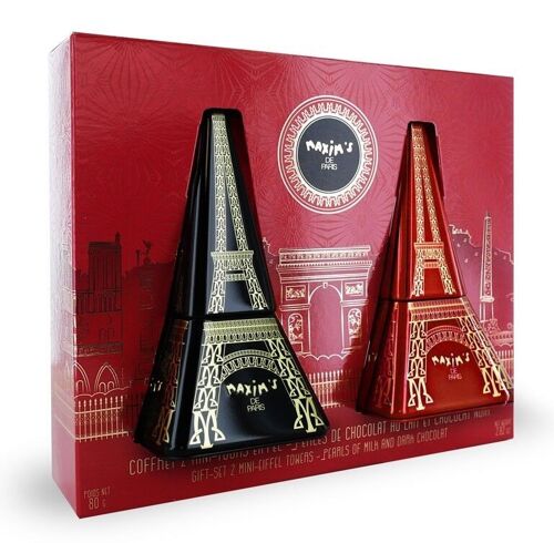 Etui 2 mini tours Eiffel | Perles de chocolat assorties