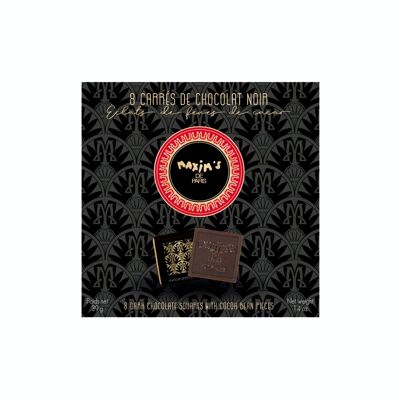 Caja de 8 cuadrados de chocolate negro