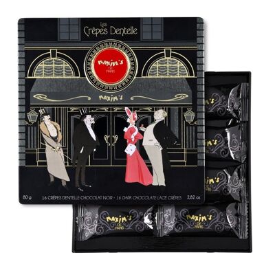 Box of 16 dark chocolate lace crêpes