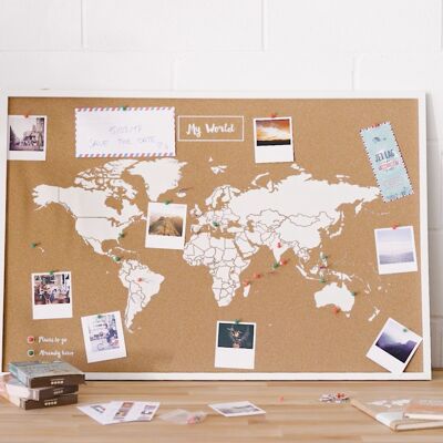 cork world map decoration