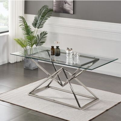 TABLE MANGER PYRA TRANSPARENT PIED CHROME