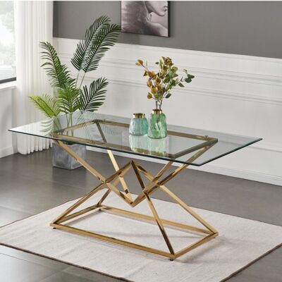 TABLE MANGER PYRA TRANSPARENT PIED DORE