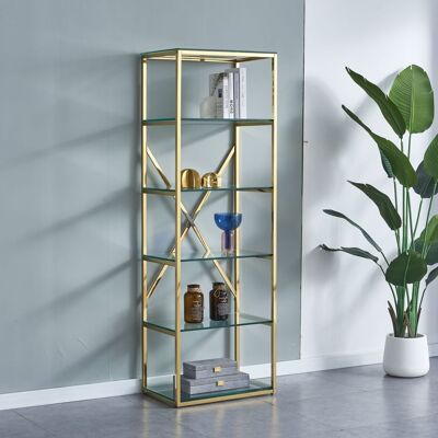 ETAGERE DORE ACIER INOXYDABLE