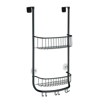 Shower shelf with 2 baskets to put on the door - BLACK