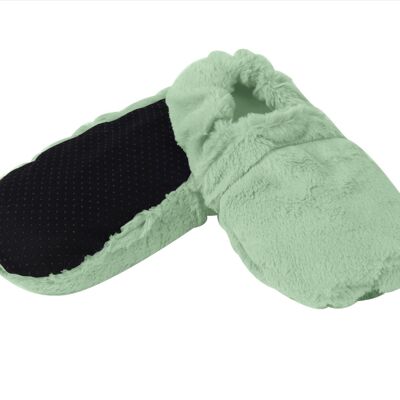 Pantuflas de botella de agua caliente verde