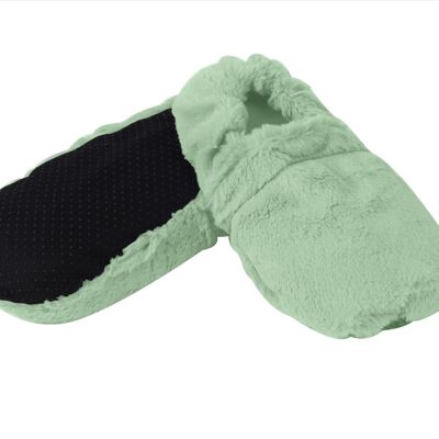 Green hot water bottle slippers