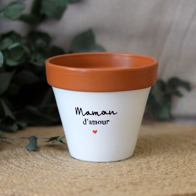 Pot de fleur, cache-pot "Maman d'amour ♥", fête des mères, cadeau maman original
