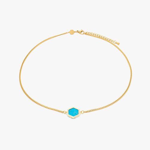 Collier Hexalia en pierres Turquoise