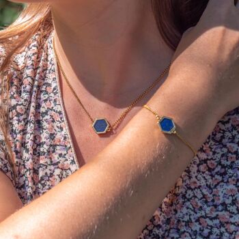 Collier Hexalia en pierres Lapis-lazuli 2