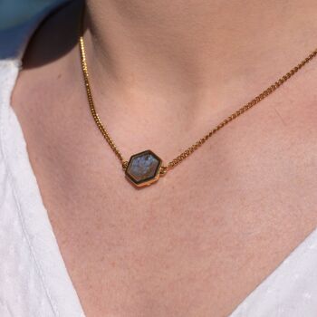 Collier Hexalia en pierres Labradorite 5