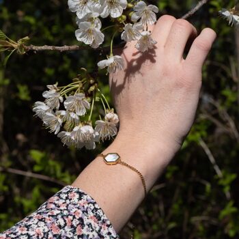 Bracelet Hexalia en pierres Howlite 2