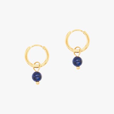 Serena hoop earrings in Lapis lazuli stones