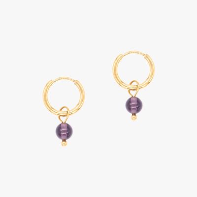Serena hoop earrings in Amethyst stones