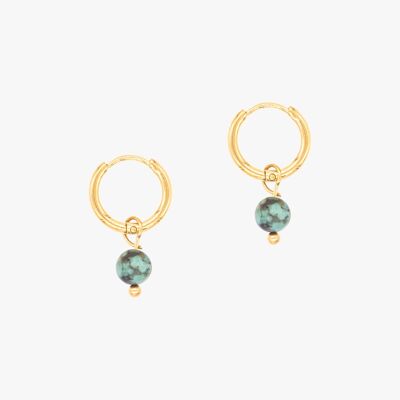 Serena hoop earrings in African Turquoise stones