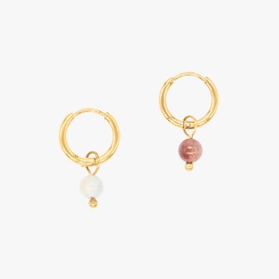 Serena hoop earrings in Amazonite stones