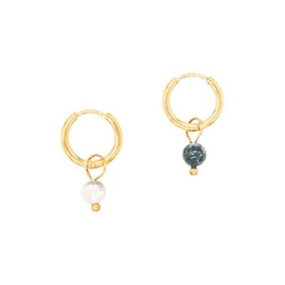 Pendientes de aro Serena en piedras Tree Agate