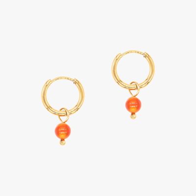 Serena hoop earrings in Carnelian stones