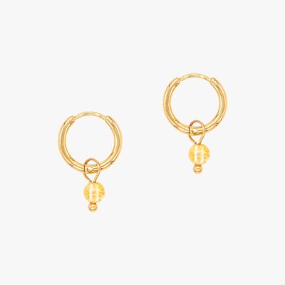 Serena hoop earrings in Citrine stones