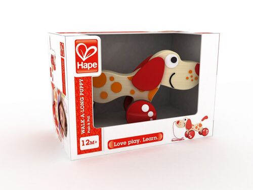 Hape - Jouet en bois - Jouet à tirer - Chien Puppy à promener