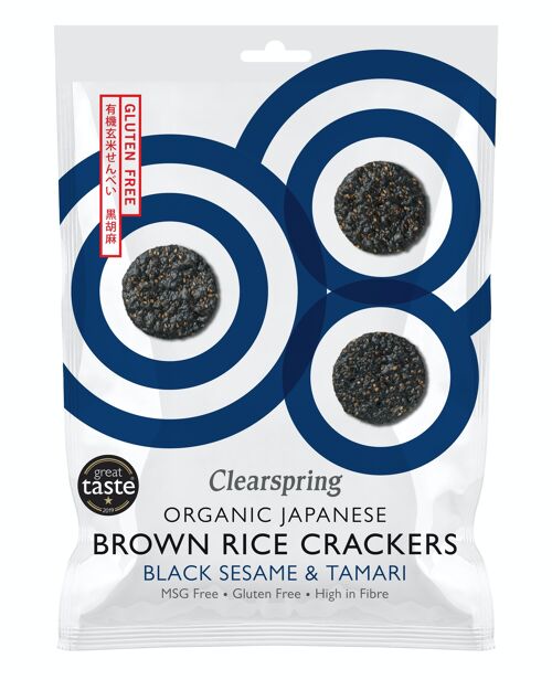 Crackers japonais de riz complet bio - sésame noir 40g - FR-BIO-09
