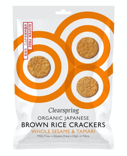Crackers japonais de riz complet bio - sésame blanc 40g - FR-BIO-09