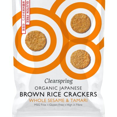 Crackers japonais de riz complet bio - sésame blanc 40g - FR-BIO-09