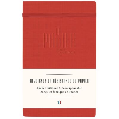 Cuaderno A5 rojo amapola - 128 páginas a rayas