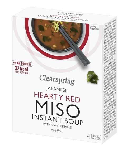 Soupe miso instantanée bio - Miso rouge et algues (4x10g)