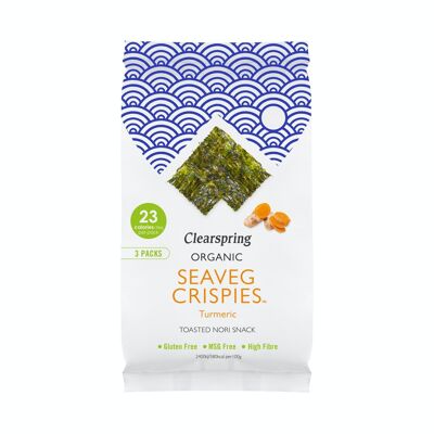 Multipack organic seaweed chips - turmeric (3x4g) - FR-BIO-09