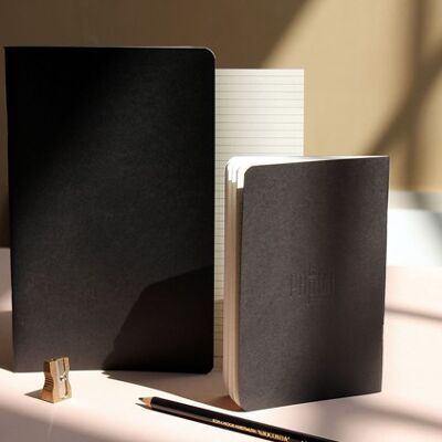 Set mit 3 flexiblen Notizbüchern - A6 schwarz