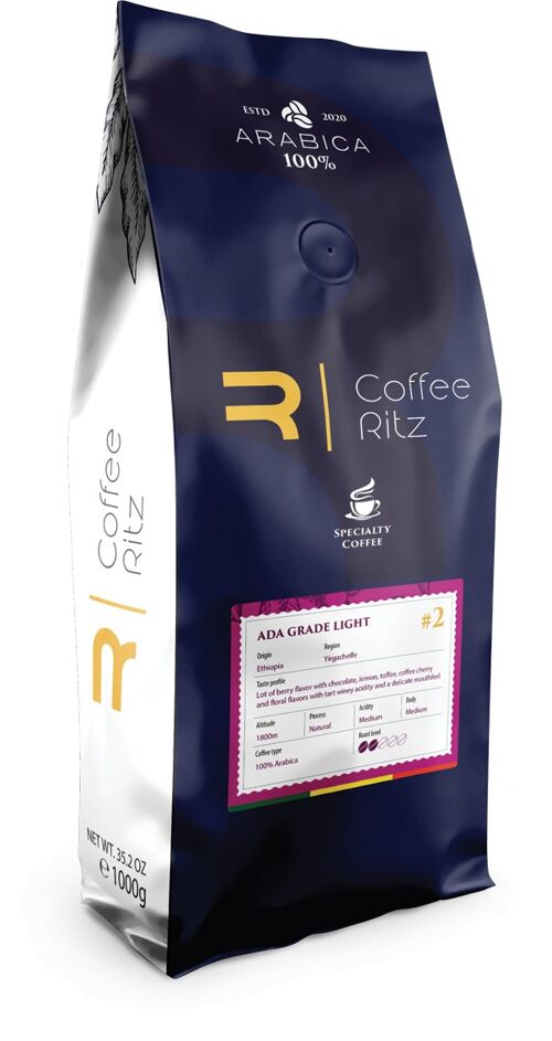 Coffee beans, Specialty, Artisanal "Ada Grade Light" 1kg/Fairtrade, Café en grains de spécialité/ Équitable