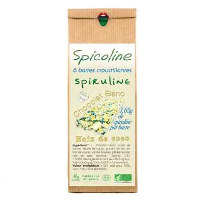 Spicoline - Barras de chocolate blanco con coco