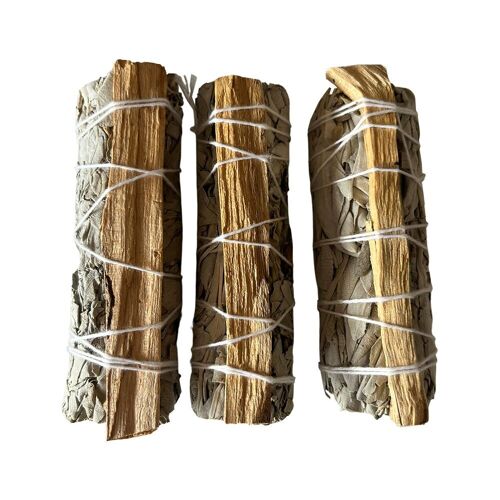 3x Palo Santo White Sage 4" Smudge Sticks