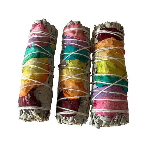 3x Chakra Petals White Sage 4" Smudge Sticks