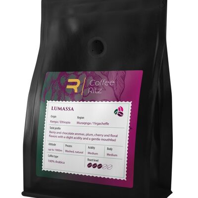 Handwerkliche Spezialität Kaffeebohnen "Lumassa" 250gr/Fairtrade, Café en grains de spécialité/ Équitable