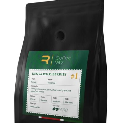 Artisanal Specialty coffee beans "Kenya Wild Berries" 250gr/Fairtrade, Café en grains de spécialité/ Équitable