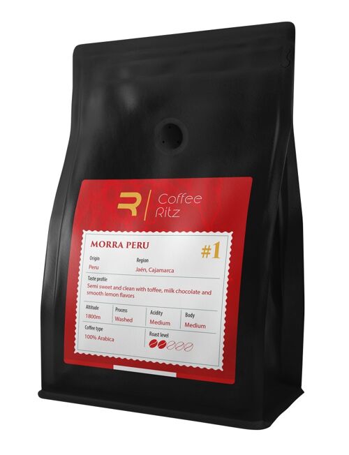 Coffee beans, Specialty, Artisanal "Morra Peru" 250gr/Fairtrade, Café en grains de spécialité/ Équitable